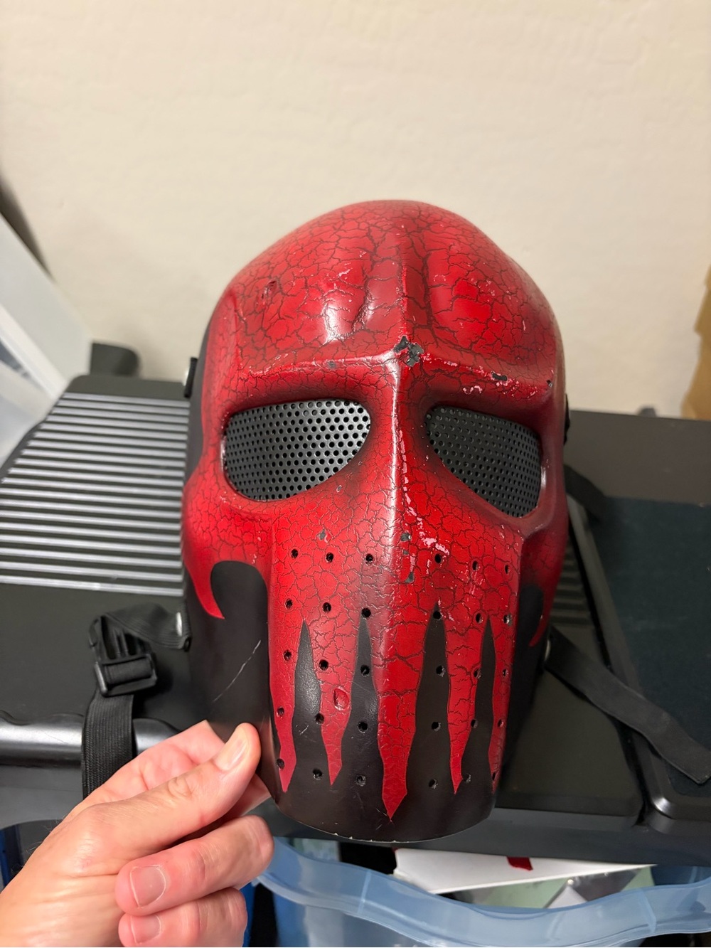 Red and Black Tactical Face Mask